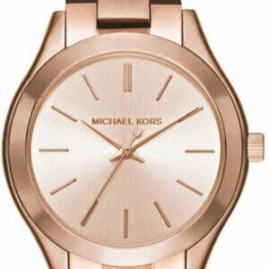 Michael Kors MK3513 Mini Slim Runway Rose Gold Women Watch 33mm Stainless Steel